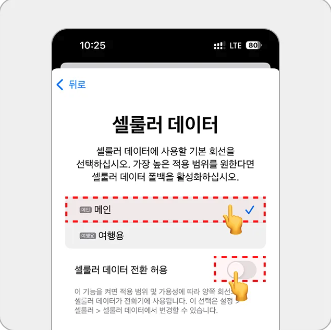 iOS 회선 설정 4